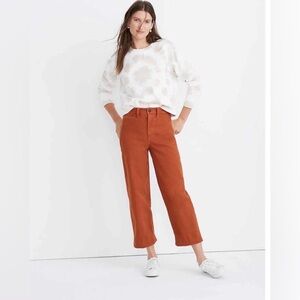 Madewell wide leg cropped pants in orange